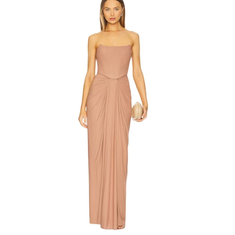 Deme by Gabrielle x REVOLVE brown Pearl Corset Gown, Wedding Guest, Prom, Large